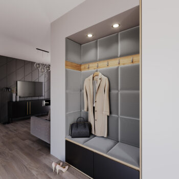 Panel má tmavosivú farbu, ktorá sa hodí…