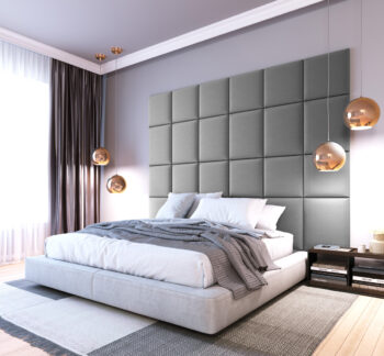 NABBI Quito štvorcový čalúnený panel na stenu 40x40 cm svetlosivá – Obrázok 6