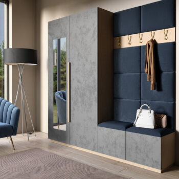 NABBI Quito obdĺžnikový čalúnený panel na stenu 40x50 cm modrá – Obrázok 5