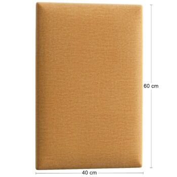 NABBI Quito obdĺžnikový čalúnený panel na stenu 40x60 cm zlatá – Obrázok 2