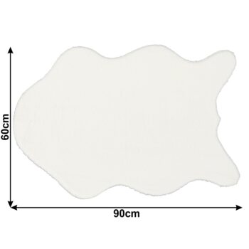 KONDELA Rabit Typ 7 umelá kožušina 60x90 cm biela – Obrázok 2