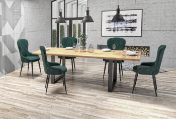 Klasický dizajn, kvalita a pevnosť je pýchou jedálenského stola RADUS 140 M. Jeho elegancia a vzdušnosť je podčiarknutá jeho pevnými nohami vyrobenými z ocele s práškovým nástrekom čiernej farby a jeho krásnou vrchnou doskou, vyrobenou z masívneho dreva, v prevedení prírodný dub. Celkové rozmery…
