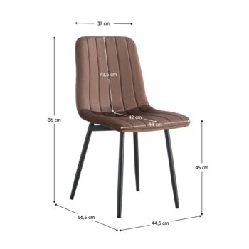 KONDELA Ramita Typ 1 jedálenská stolička hnedá (Velvet) / čierna - Image 2