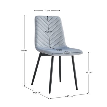KONDELA Ramita Typ 2 jedálenská stolička sivá (Velvet) / čierna - Image 2