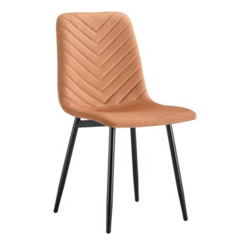 Jedálenská stolička Ramita Typ 2 v elegantnom prevedení terakota (Velvet) a čierna je ideálnym doplnkom pre váš interiér. Táto moderná stolička od značky KONDELA kombinuje štýlový dizajn s praktickými vlastnosťami, ktoré oceníte pri každodennom používaní.