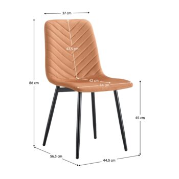 KONDELA Ramita Typ 2 jedálenská stolička terakota (Velvet) / čierna - Image 2