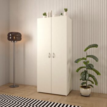 Dvojdverová šatníková skriňa Ramsa 2 je praktický a elegantný kus nábytku, ktorý ponúka dostatok úložného priestoru. Vďaka bielemu prevedeniu sa ľahko hodí do rôznych interiérov. Vyrobená je z aglomerovaného materiálu – laminovanej DTD. Pozostáva z police,…