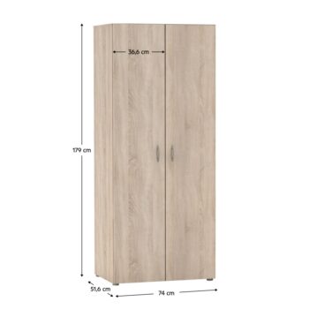 Dvojdverová šatníková skriňa Ramsa 2 je praktický a elegantný kus nábytku, ktorý ponúka dostatok úložného priestoru. Vďaka prevedeniu dub sonoma sa ľahko hodí do rôznych interiérov. Vyrobená je z aglomerovaného materiálu – laminovanej DTD. Pozostáva…