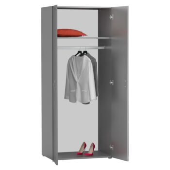 Dvojdverová šatníková skriňa Ramsa 2 je praktický a elegantný kus nábytku, ktorý ponúka dostatok úložného priestoru. Vďaka prevedeniu grafit sa ľahko hodí do rôznych interiérov. Vyrobená je z aglomerovaného materiálu – laminovanej DTD. Pozostáva…