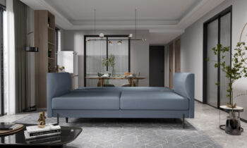 Rozkladacia pohovka s úložným priestorom RASLER je krásny dizajnový kúsok, ktorý vyniká svojim do detailu prepracovaným dizajnom. Na štýlovosti jej pridávajú krásne vysoké, štíhle čierne nohy, veľké opierkové vankúše či zaujímavo tvarované opierky rúk. Nechajte sa unášať v náručí priestranného…