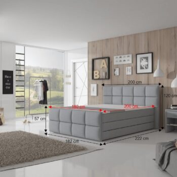 Čalúnená manželská posteľ s matracom Ravena Megakomfort 180 v elegantnej sivej farbe je ideálnym riešením pre moderné interiéry. Táto posteľ značky KONDELA ponúka nielen štýlový vzhľad, ale aj vysokú funkčnosť a komfort. S rozmermi 180 x 200 cm poskytuje dostatok priestoru pre dve osoby, pričom…