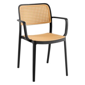 KONDELA Ravid Typ 2 záhradná stolička čierna / béžová – Obrázok 4