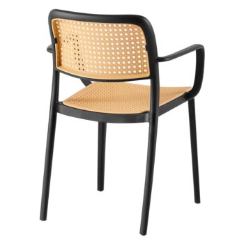 KONDELA Ravid Typ 2 záhradná stolička čierna / béžová – Obrázok 5