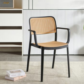 KONDELA Ravid Typ 2 záhradná stolička čierna / béžová – Obrázok 9