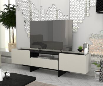 Televízny stolík REGANObohaťte svoju obývačku moderným a praktickým televíznym stolíkom REGAN. Tento elegantný nábytok je navrhnutý tak, aby spĺňal všetky vaše požiadavky na funkčnosť a štýl.Špecifikácia produktu:Názov produktu: REGANTyp tovaru: televízny stolíkVhodné do miestnosti: obývacia izbaMateriál: LTDRozmer: 183,6 x 49,2 x 37,5 cmFarba: čierna + béžováVybavenie: skrinky a odkladacie policePočet dvierok: 3Hrúbka materiálu: 18 mmDodatočné informácie: Dodávame v demonteTelevízny stolík REGAN ponúka dostatok úložného priestoru vďaka trom dvierkam, za ktorými sa nachádzajú praktické skrinky, a odkladacím policam pre vaše elektronické zariadenia a dekorácie. Vyrobený z kvalitného materiálu LTD s hrúbkou 18 mm, zaisťuje tento stolík pevnosť a dlhú životnosť. Kombinácia čiernej a béžovej farby pridáva vašej obývačke moderný a sofistikovaný vzhľad.Vďaka jednoduchej montáži, ktorú umožňuje dodanie v demontovanom stave, si môžete svoj nový televízny stolík užívať behom chvíľky. Získajte televízny stolík REGAN a vylepšite svoju obývačku štýlovým a funkčným doplnkom!