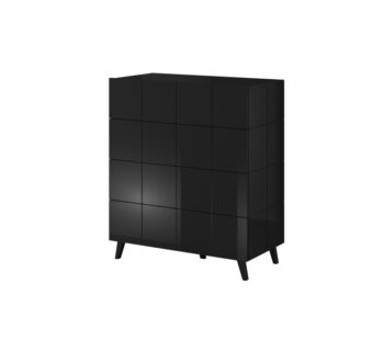 CAMA MEBLE Reja KOM4S zásuvková komoda čierny lesk - Image 3