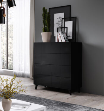 CAMA MEBLE Reja KOM4S zásuvková komoda čierny lesk - Image 5