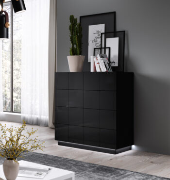 CAMA MEBLE Reja KOM4S zásuvková komoda čierny lesk - Image 6