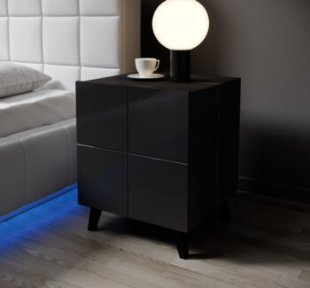 CAMA MEBLE Reja nočný stolík (2 ks) čierny lesk - Image 5