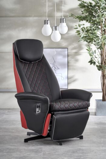 HALMAR Camaro relaxačné kreslo čierna / červená - Image 2