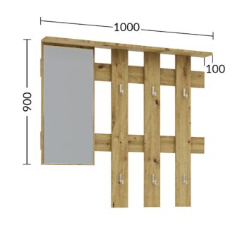 REMO je moderný nábytok do predsiene či chodby. Predsieň je v jednoduchom a modernom prevedení. Je vhodná aj do menších interiérov.Nábytok je vyrobený z LTD dosiek, ktoré sú nenáročné na údržbu. Farebné prevedenie: dub Artisan.Rozmery v/š/h 200 x 160 x 32 cm. V predsieni sú tieto časti:vešiaková stena so zrkadlom - rozmery v/š/h 90 x 100 x 10 cmskrinka na topánky - rozmery v/š/h 46 x 100 x 32 cmregál - rozmery v/š/h 36 x 33 x 20 cmšatníková skriňa - rozmery v/š/h 200 x 60 x 32 cmDodávame v demontovanom stave. 