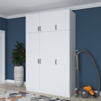 Šatníková skriňa REMOTE – Elegantné a priestranné riešenie pre vašu spálňuŠatníková skriňa REMOTE prináša kombináciu praktického usporiadania a moderného škandinávskeho štýlu. Vďaka bielemu prevedeniu a vysokému dizajnu je ideálnou voľbou pre každú spálňu, kde zaisťuje dostatok úložného priestoru a esteticky ladí s interiérom.Hlavné vlastnosti:Typ tovaru: šatníková skriňaRozmer: 239 x 145 x 55 cmFarba: bielaMateriál: melamín, VT laminátŠtýl: škandinávskyVzhľad: vysokáTvar: obdĺžnikovýPočet dverí: 6Počet políc: 6Dodatočné informácie: dodávame v demonte, možno pripevniť k steneŠatníková skriňa REMOTE je navrhnutá pre efektívnu organizáciu oblečenia a doplnkov. Obsahuje šesť dverí, za ktorými sa ukrýva šesť priestranných políc, ktoré umožňujú jednoduché usporiadanie odevov, posteľnej bielizne alebo iných nevyhnutností.Vysoko kvalitné materiály, ako je melamín a VT laminát, zaručujú odolnosť voči každodennému opotrebovaniu a jednoduchú údržbu. Vďaka možnosti pripevnenia k stene je skriňa stabilná a bezpečná, čo je ideálne pre rodiny s deťmi. Dodávame ju v demontovanom stave s priloženým návodom na zostavenie.Objednajte si šatníkovú skriňu REMOTE ešte dnes a vytvorte si organizovaný a štýlový priestor vo svojej spálni!