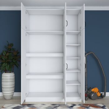 Šatníková skriňa REMOTE – Elegantné a priestranné riešenie pre vašu spálňuŠatníková skriňa REMOTE prináša kombináciu praktického usporiadania a moderného škandinávskeho štýlu. Vďaka bielemu prevedeniu a vysokému dizajnu je ideálnou voľbou pre každú spálňu, kde zaisťuje dostatok úložného priestoru a esteticky ladí s interiérom.Hlavné vlastnosti:Typ tovaru: šatníková skriňaRozmer: 239 x 145 x 55 cmFarba: bielaMateriál: melamín, VT laminátŠtýl: škandinávskyVzhľad: vysokáTvar: obdĺžnikovýPočet dverí: 6Počet políc: 6Dodatočné informácie: dodávame v demonte, možno pripevniť k steneŠatníková skriňa REMOTE je navrhnutá pre efektívnu organizáciu oblečenia a doplnkov. Obsahuje šesť dverí, za ktorými sa ukrýva šesť priestranných políc, ktoré umožňujú jednoduché usporiadanie odevov, posteľnej bielizne alebo iných nevyhnutností.Vysoko kvalitné materiály, ako je melamín a VT laminát, zaručujú odolnosť voči každodennému opotrebovaniu a jednoduchú údržbu. Vďaka možnosti pripevnenia k stene je skriňa stabilná a bezpečná, čo je ideálne pre rodiny s deťmi. Dodávame ju v demontovanom stave s priloženým návodom na zostavenie.Objednajte si šatníkovú skriňu REMOTE ešte dnes a vytvorte si organizovaný a štýlový priestor vo svojej spálni!
