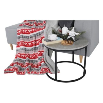 KONDELA Renife obojstranná baránková deka 150x200 cm sivá / biela / vzor – Obrázok 5