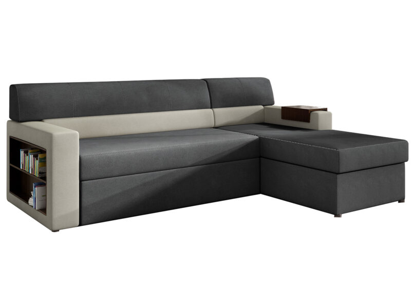 NABBI Rieti P rohová sedačka s rozkladom a úložným priestorom tmavosivá / svetlosivá Moderná rohová sedačka RIETI P je vyrobená v prevedení L a je možné ju umiestniť do menších obývacích izieb alebo na zariadenie študentskej izby. Sedačka je celočalúnená látkou vo farebnom prevedení tmavosivá (Soro 95) / svetlosivá (Soro 83), no je dostupná aj v iných prevedeniach a tak si viete…