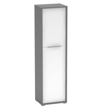 S policovou skriňou RIOMA NEW TYP 08 nikdy nebudete mať núdzu o úložný priestor. Jej rozmery sú (ŠxHxV): 50x38x182,6 cm. Vo vnútri sa nachádzajú štyri police. Zhotovená je z kvalitnej laminovanej DTD (drevotriesková doska) o hrúbke predných dosiek 16 mm a korpusu 22 mm, v nadčasovom farebnom…