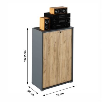 S dvojdverovou kancelárskou skrinkou so zámkom RIOMA NEW TYP 09 nikdy nebudete mať núdzu o úložný priestor. Jej rozmery sú (ŠxHxV): 75x38x112,2 cm. Vo vnútri sa nachádzajú dve police. Tajné dokumenty a to, čo musí zostať skryté, môžete uzavrieť pod zámok, ktorým skrinka disponuje. Zhotovená je…