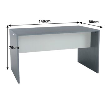 S písacím stolom RIOMA NEW TYP 11 Vám pôjde práca od ruky. Jeho rozmery sú (ŠxHxV): 140x80x76 cm, poskytuje teda dostatok pracovnej plochy. Zhotovený je z kvalitnej laminovanej DTD (drevotriesková doska) o hrúbke korpusu 22 mm, v nadčasovom farebnom prevedení grafit / biela. Stôl je dodávaný…