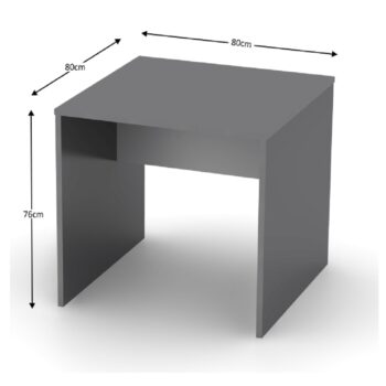 S písacím stolom RIOMA NEW TYP 17 Vám pôjde práca od ruky. Jeho rozmery sú (ŠxHxV): 80x80x76 cm a stane sa akurátnym a nenápadným pomocníkom. Zhotovený je z kvalitnej laminovanej DTD (drevotriesková doska) o hrúbke korpusu 16 a 22 mm, v nadčasovom farebnom prevedení grafit / biela. Stôl je dodávaný…