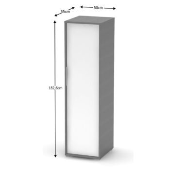 S vešiakovou skriňou RIOMA NEW TYP 20 nikdy nebudete mať núdzu o úložný priestor. Jej rozmery sú (ŠxHxV): 50x55x182,6 cm, vnútri ukrýva jednu policu s nosnosťou 5 kg a vešiakovú tyč. Zhotovená je z kvalitnej laminovanej DTD (drevotriesková doska) o hrúbke predných dosiek 16 mm a korpusu 22 mm,…