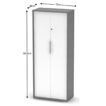 S dvojdverovou šatníkovou skriňou so zámkom RIOMA NEW TYP 31 nikdy nebudete mať núdzu o úložný priestor. Jej rozmery sú (ŠxHxV): 75x38x182,6 cm a vnútri ukrýva vešiakovú i policovú časť. Nad vešiakovou tyčou sa nachádza jedna polica. Policová časť je rozdelená na štyri úložné priestory. Vaše…