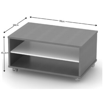 Konferenčný stolík RIOMA NEW TYP 32 na kolieskach Vám bude skvelým pomocníkom v kancelárii. Jeho rozmery sú (ŠxHxV): 90x60x45,2 cm, poskytuje dostatok úložného priestoru. Stojí na kolieskach, vďaka čomu sa s ním výborne a jednoducho manipuluje. Zhotovený je z kvalitnej laminovanej DTD …