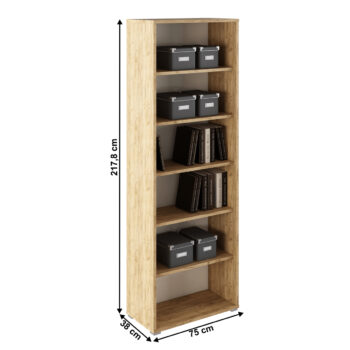 Regál Rioma Typ 1 v elegantnom prevedení dub artisan a biela je ideálnym riešením pre moderné interiéry. Tento kvalitný kus nábytku od značky KONDELA ponúka praktické úložné priestory, ktoré sú vhodné do kancelárie alebo iných interiérových priestorov. S rozmermi 75 cm na šírku,…