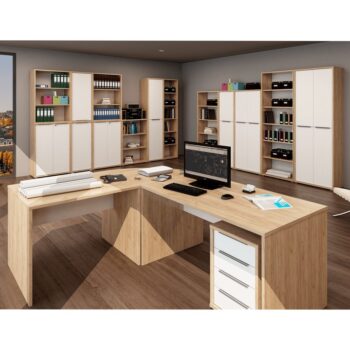 Policová skriňa Rioma Typ 7 2D v elegantnom prevedení dub artisan a biela je ideálnym riešením pre moderné interiéry. Táto skriňa, ktorá patrí do kategórie nábytku značky KONDELA, ponúka praktické úložné priestory a štýlový dizajn, ktorý sa hodí do každej kancelárie či obývacej…