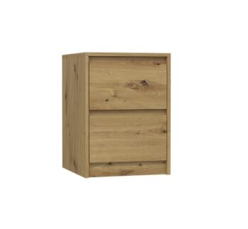 Jednoduchý ale za to moderný dizajn, ktorý sa hodí do každého interiéru je prvé čo Vás upúta na nočnom stolíku ROKA K2. Nočný stolík má dve praktické zásuvky, kde si môžete odložiť okuliare, telefón s nabíjačkou, obľúbené knihy, lieky, prípadne aj tablet. Je vyrobený z kvalitnej LTD dosky, ktorá je nenáročná na údržbu a hrany sú chránené ABS páskou. Stolík Roka K2 má bezúchytový systém otvárania, takže Vám v priestore nebudú zavadziať žiadne úchyty.Rozmery (ŠxVxH) : 40 x 55 x 43 cm.Farebné prevedenie : dub artisanDodávame v demonte.