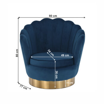 Predstavujeme vám dizajnové otočné kreslo Rolio v elegantnej modrej farbe Velvet so zlatými detailmi, ktoré je ideálnym doplnkom pre váš interiér. Toto kreslo od značky KONDELA kombinuje moderný vzhľad s klasickým štýlom, čím prináša do vašej obývačky alebo kancelárie nádych luxusu a pohodlia.