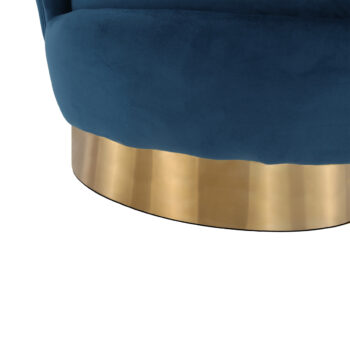 Predstavujeme vám dizajnové otočné kreslo Rolio v elegantnej modrej farbe Velvet so zlatými detailmi, ktoré je ideálnym doplnkom pre váš interiér. Toto kreslo od značky KONDELA kombinuje moderný vzhľad s klasickým štýlom, čím prináša do vašej obývačky alebo kancelárie nádych luxusu a pohodlia.