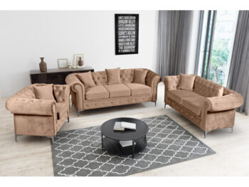 Predstavujeme vám elegantnú trojsedačku Romano v svetlohnedom prevedení, ktorá sa stane štýlovým doplnkom vášho interiéru. Táto sedačka je ideálna pre tých, ktorí hľadajú moderný a pohodlný nábytok do obývačky. Vďaka svojmu rovnému tvaru a univerzálnej orientácii (ľavá aj pravá)…