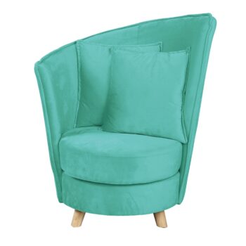 KONDELA Round dizajnové kreslo neo mint (Velvet) / dub – Obrázok 2