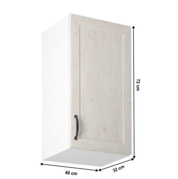 Horná kuchynská skrinka ROYAL G40 P je jednodverová skrinka, ktorú možno kombinovať s ostatnými prvkami z modelovej rady Royal. Rozmery skrinky sú (ŠxHxV): 40x32x72 cm. Systém Royal je elegantná sektorová kuchynská zostava vyrobená v anglickom štýle, ktorú si môžete vyskladať podľa Vašich…