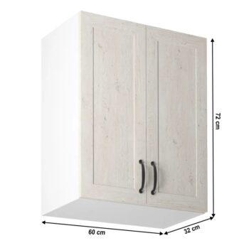 Horná kuchynská skrinka ROYAL G60 je dvojdverová skrinka, ktorú možno kombinovať s ostatnými prvkami z modelovej rady Royal. Rozmery skrinky sú (ŠxHxV): 60x32x72 cm. Systém Royal je elegantná sektorová kuchynská zostava vyrobená v anglickom štýle, ktorú si môžete vyskladať podľa Vašich potrieb…