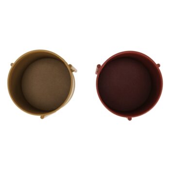 KONDELA Rozel kovový kvetináč (2 ks) červená / žltá – Obrázok 11