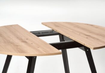 Okrúhly rozkladací jedálenský stôl RUBEN je skvelým miestom pre malé rodinné stretnutia pri dobrom jedle. Okrúhla vrchná doska stola v prevedení dub artisan je dokonale doplnená štíhlymi nožičkami v prevedení čierna. Materiál použitý na jeho výrobu je dyhovaná MDF v kombinácii s masívnym bukovým…