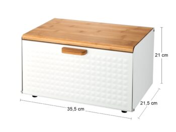 Jedinečným nie len praktickým pomocníkom, ale tiež krásnym dizajnovým prvkom vo Vašej kuchyni bude kovový chlebník s bambusovým vekom RUBIO. Materiál použitý na jeho výrobu je kvalitná oceľ s práškovým náterom, ktorá sa vyznačuje odolnosťou a nízkou údržbou. Veko je vyrobené z bambusového dreva,…