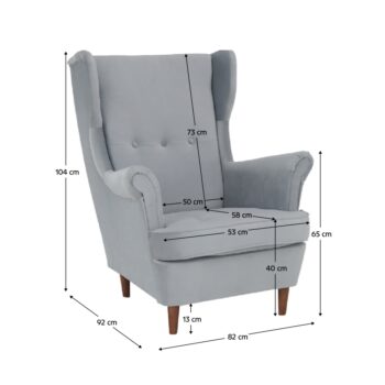 Predstavujeme vám elegantné kreslo Rufino 3 New, ktoré sa stane skvelým doplnkom vášho interiéru. Toto klasické ušiakové kreslo v modernom dizajne je ideálne pre tých, ktorí hľadajú pohodlie a štýl v jednom. Jeho svetlosivá farba v kombinácii s orechovými detailmi dodáva…