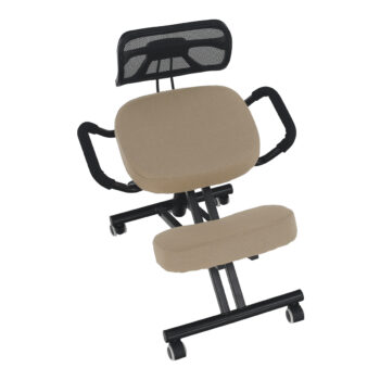 KONDELA Rufus ergonomická kľakačka na kolieskach béžová / čierna – Obrázok 5